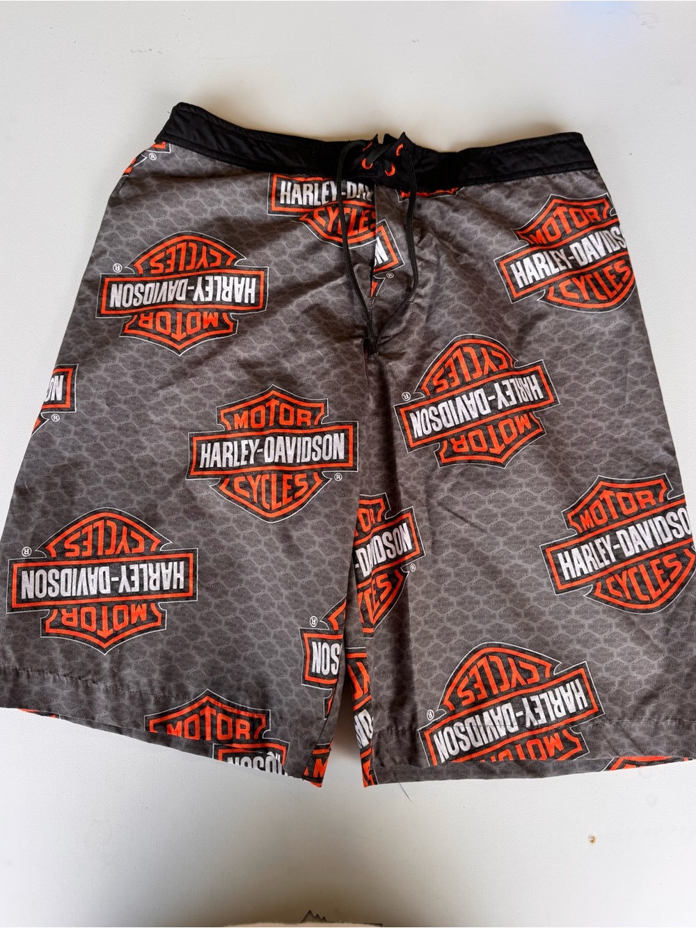 Harley-Davidson Men’s Gray & Orange Logo Hybrid Shorts